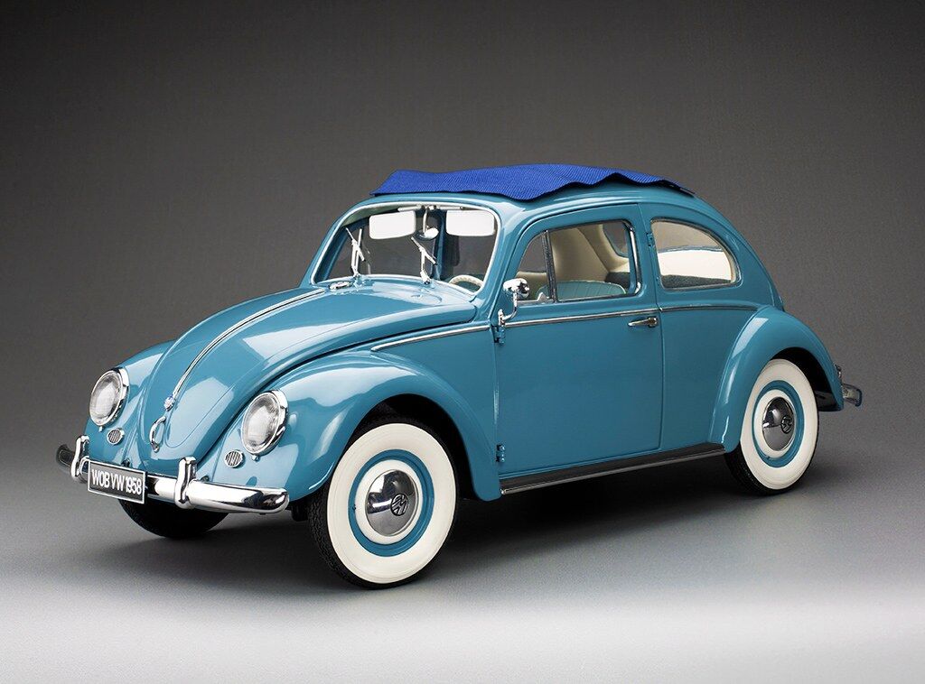 Sun Star 1/12 1958 Volkswagen Beetle Saloon Opening Roof - Fjord Blue (Limited Edition 1000pcs)