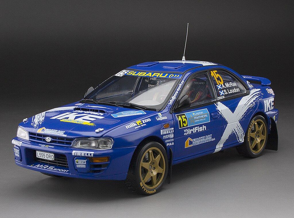 Sun Star 1/18 Subaru Impreza 555 - #15 Alister McRae/Stuart Loudon - Logiman Mythical Cars Rally 2023 (limited edition 999pcs)