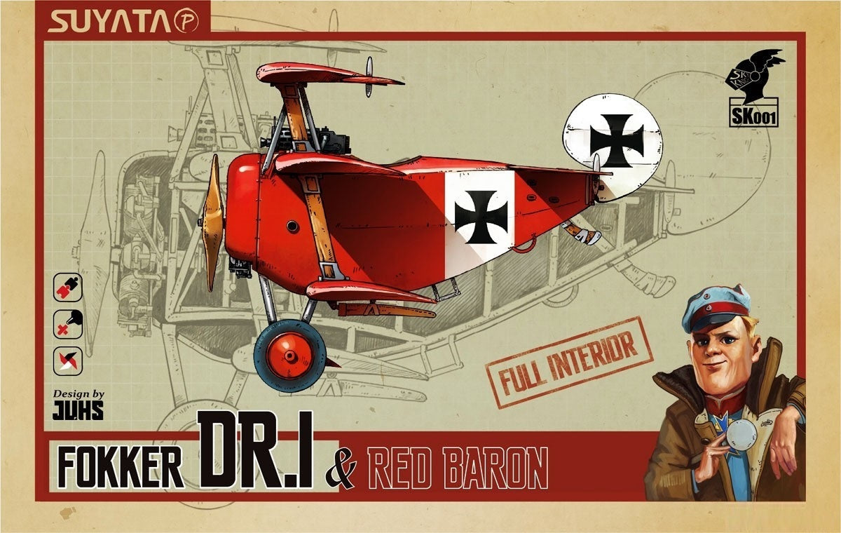 SUY-SK-001 Suyata Fokker Dr.I & Red Baron Plastic Model Kit Suyata