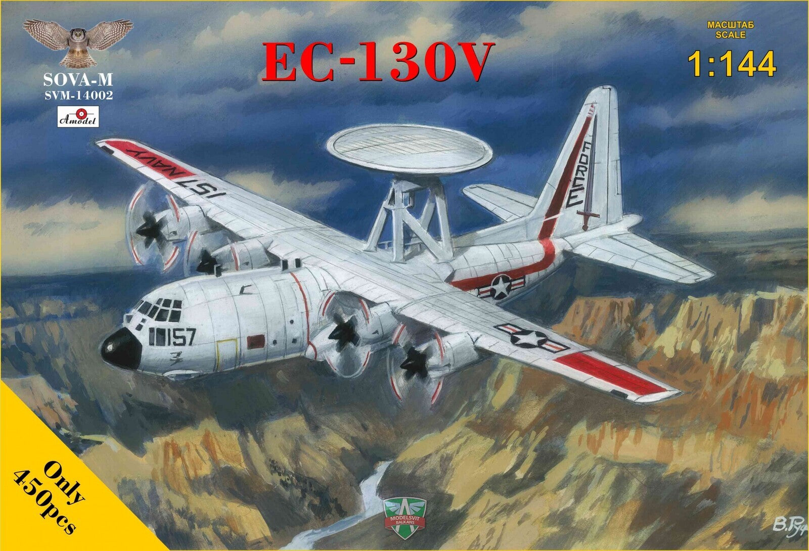 Sova-M 1/144 EC-130V Hercules (AWACS version) Plastic Model Kit
