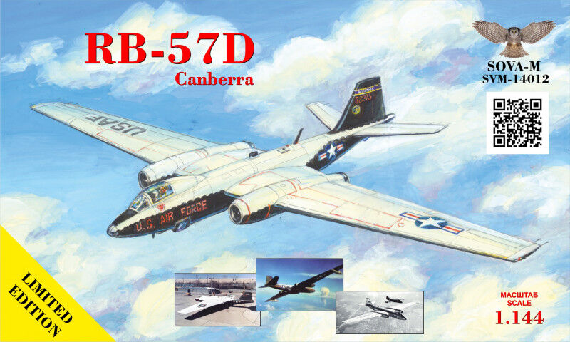 Sova-M 1/144 RB-57D"Canberra" high alt.recon.aircraft Plastic Model Kit