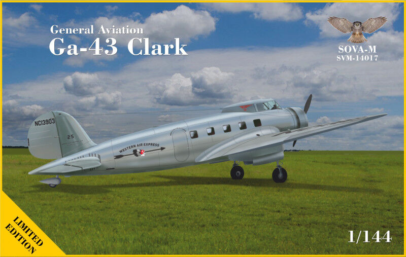 Sova-M 1/144 GA-43 "Clark" pass.airplane (Western Air Express) Plastic Model Kit