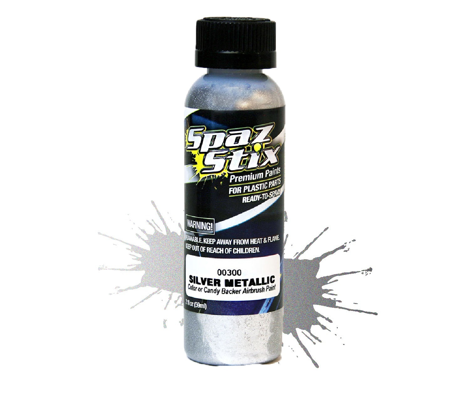 SZX00300 Metallic Silver / Candy Backer Airbrush Paint 2oz SPAZ STIX