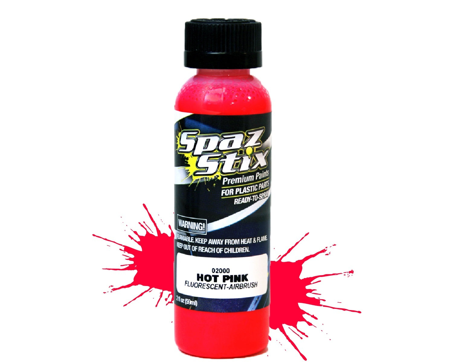 SZX02000 Hot Pink Fluorescent Airbrush Paint 2oz SPAZ STIX