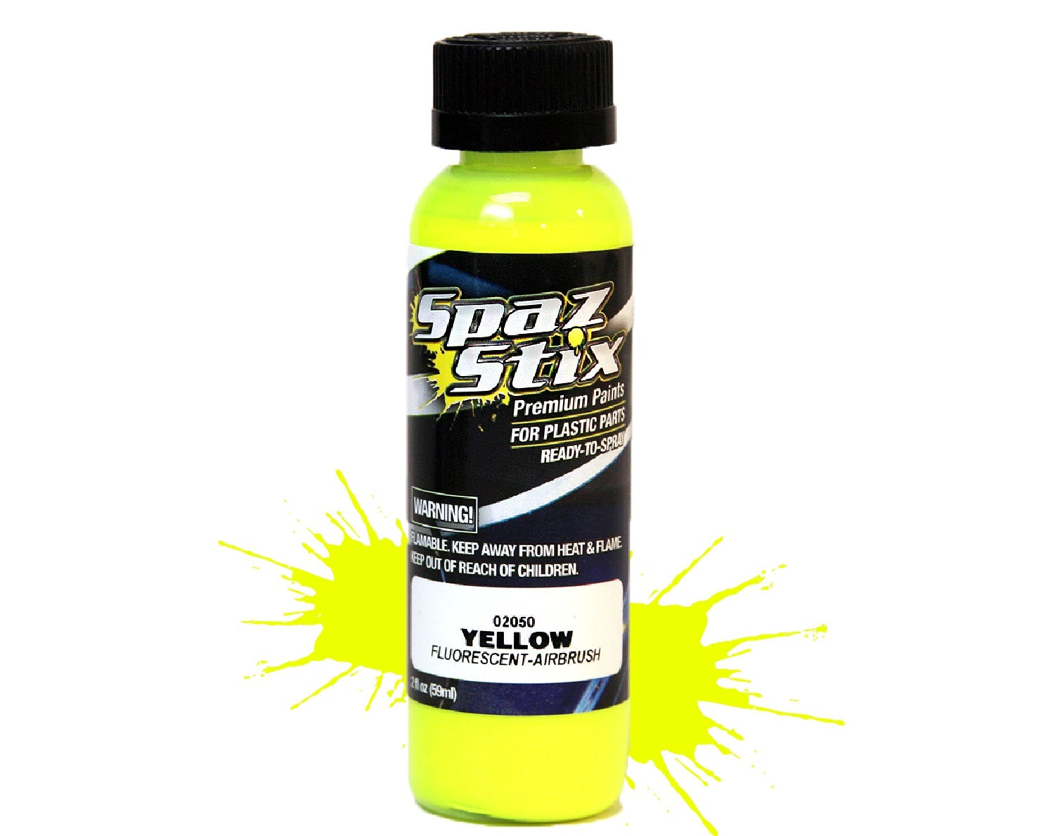 SZX02050 Yellow Fluorescent Airbrush Paint 2oz SPAZ STIX