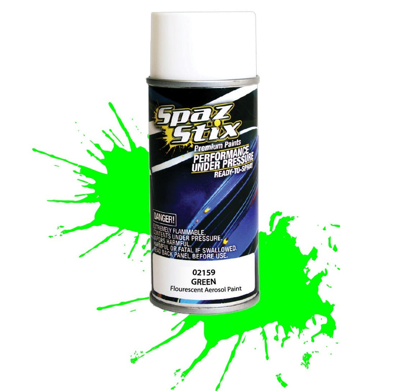 SZX02159 Green Fluorescent Aerosol Paint 3.5oz SPAZ STIX