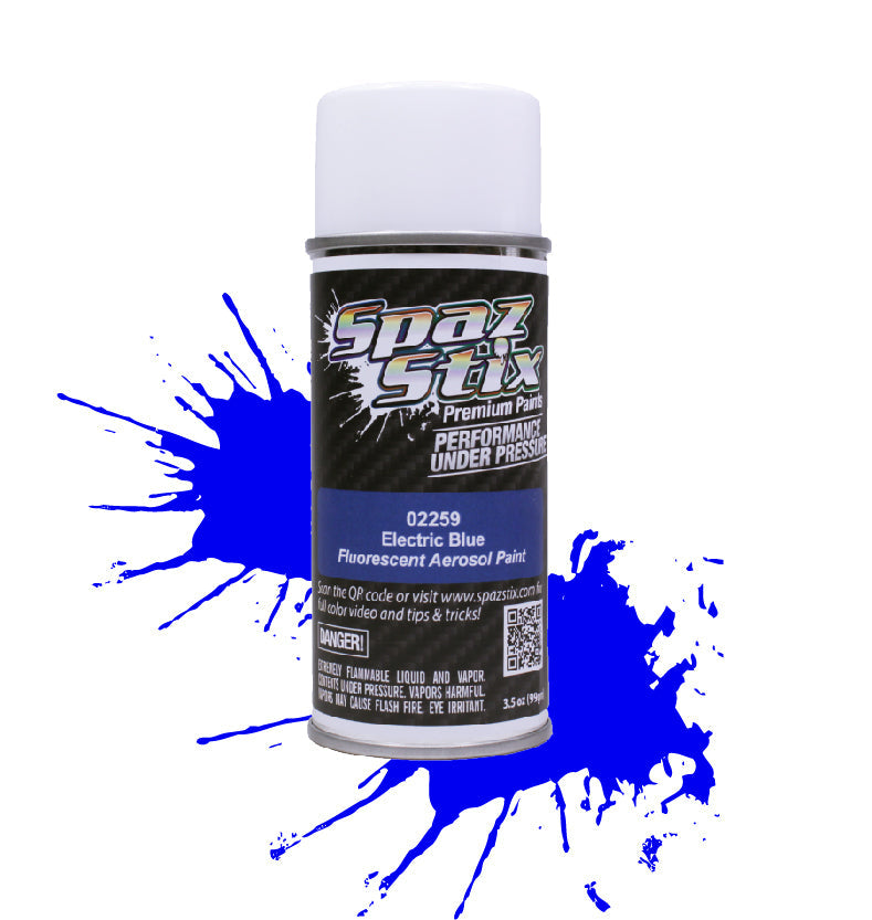 SZX02259 Electric Blue Fluorescent Aerosol Paint 3.5oz SPAZ STIX