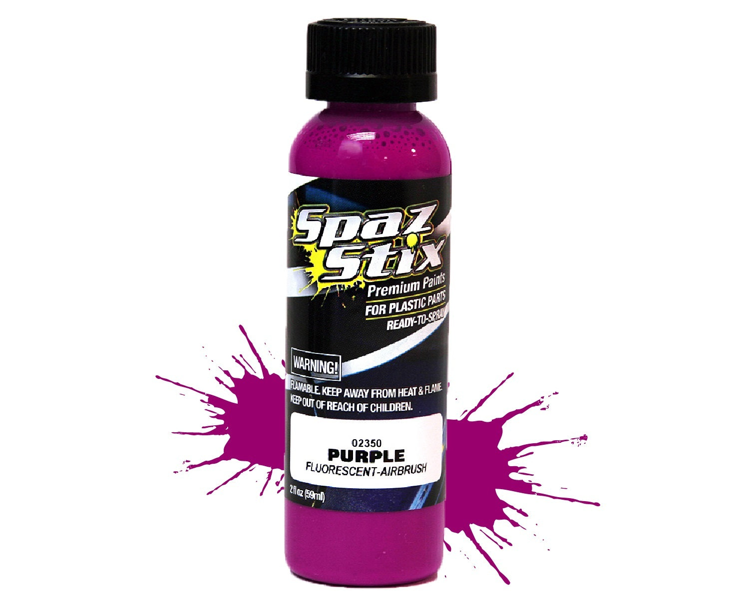 SZX02350 Purple Fluorescent Airbrush Paint 2oz SPAZ STIX