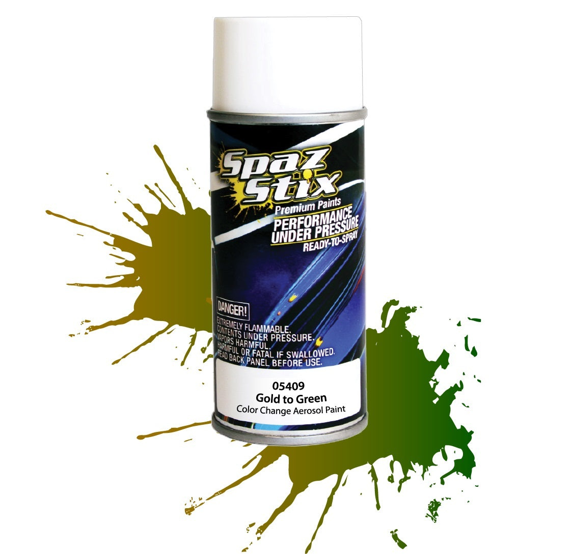 SZX05409 Color Changing Paint Gold To Green Aerosol 3.5oz SPAZ STIX