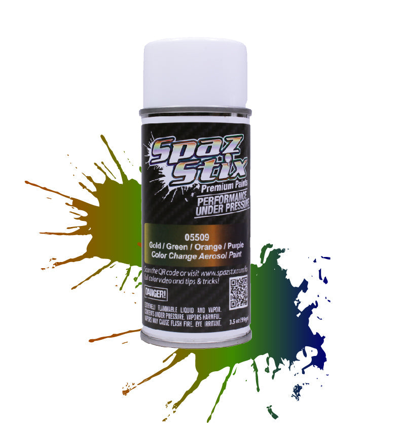 SZX05509 Color Changing Paint Gold/ Green/orange/purple Aersol 3.5 SPAZ STIX
