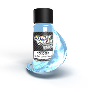 SZX10020 Sky Blue Mirror Chrome Airbrush Ready Paint, 2oz Bottle
