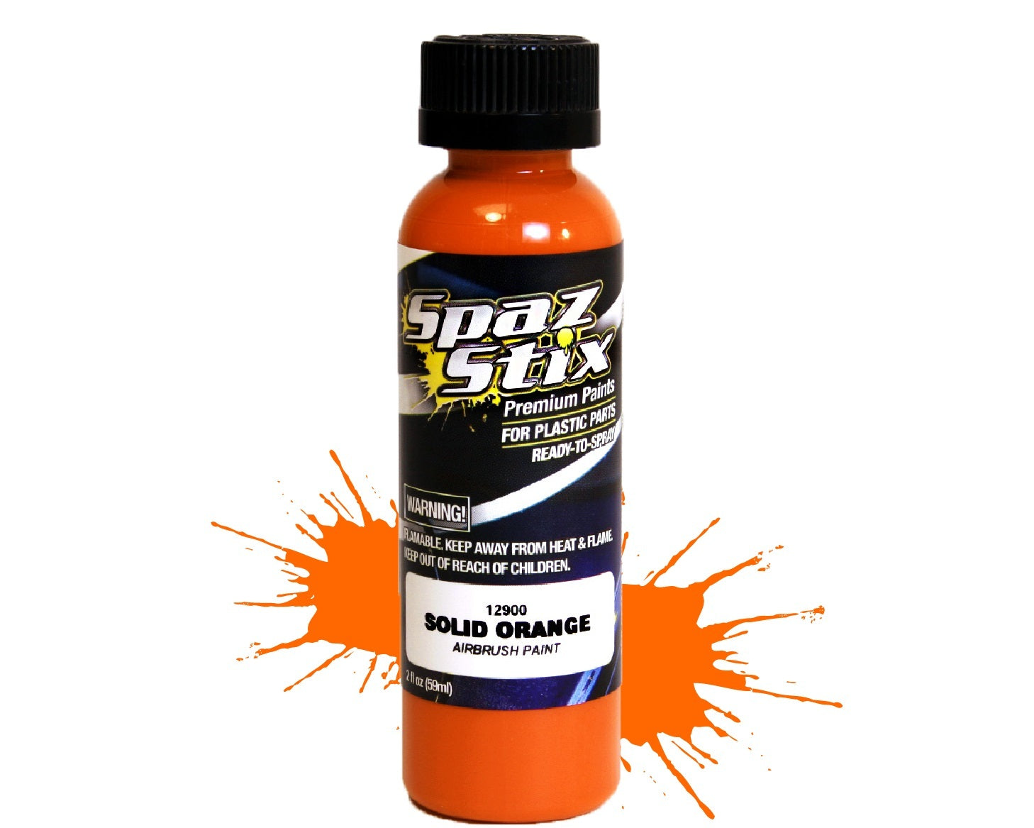 SZX12900 Solid Orange Airbrush Paint 2oz SPAZ STIX