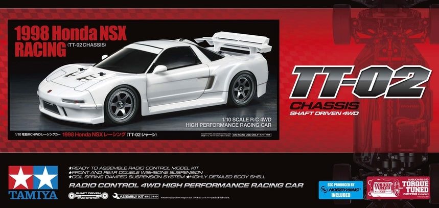 TAMIYA 1/10 TT-02 1998 HONDA NSX RACING ELECTRIC CAR KIT T58739 Tamiya