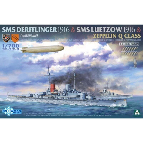 TK-SP7043 Takom 1/700 SMS Derfflinger 1916 & SMS Luetzow 1916 & Zeppelin Q Class (Snowman) (Limited Edition) [SP-7043]