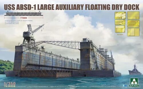 TK-SP7051 Takom 1/700 USS ABSD-1 Large Auxiliary Floating Dry Dock (Snowman) Plastic Model Kit [SP-7051]