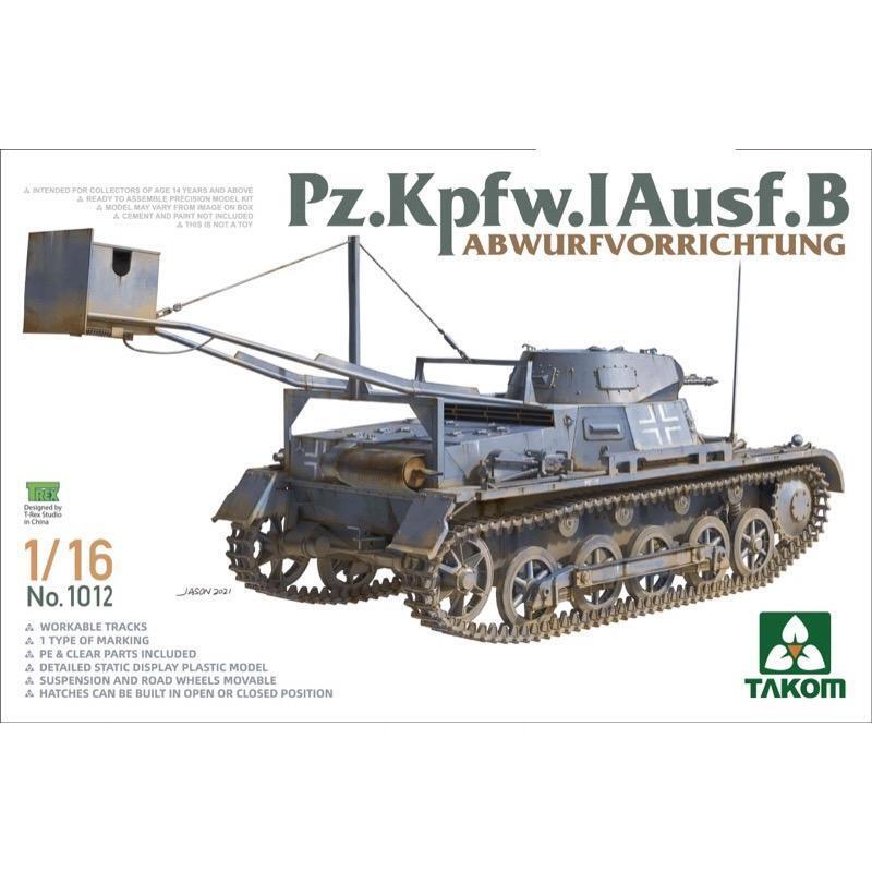 TK1012 Takom 1/16 Pz.Kpfw.I Ausf.B Plastic Model Kit