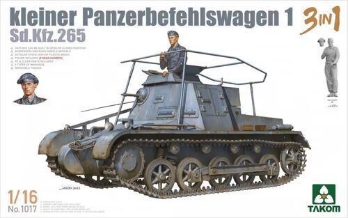 TK1017 Takom 1/16 Kleiner Panzerbefehlswagen 1 3in1 Sd.Kfz.265 Plastic Model Kit [1017] Takom
