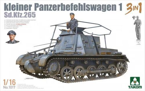TK1017 Takom 1/16 Kleiner Panzerbefehlswagen 1 3in1 Sd.Kfz.265 Plastic Model Kit [1017]