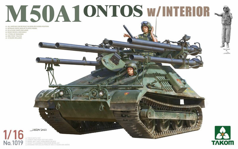 TK1019 Takom 1/16 M50A1 Ontos w/Interior Plastic Model Kit