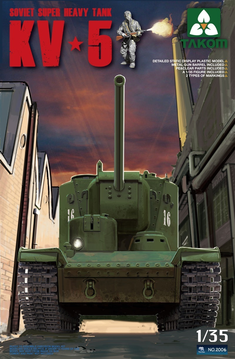 Takom 1/35 Soviet Super Heavy Tank KV-5 Plastic Model Kit