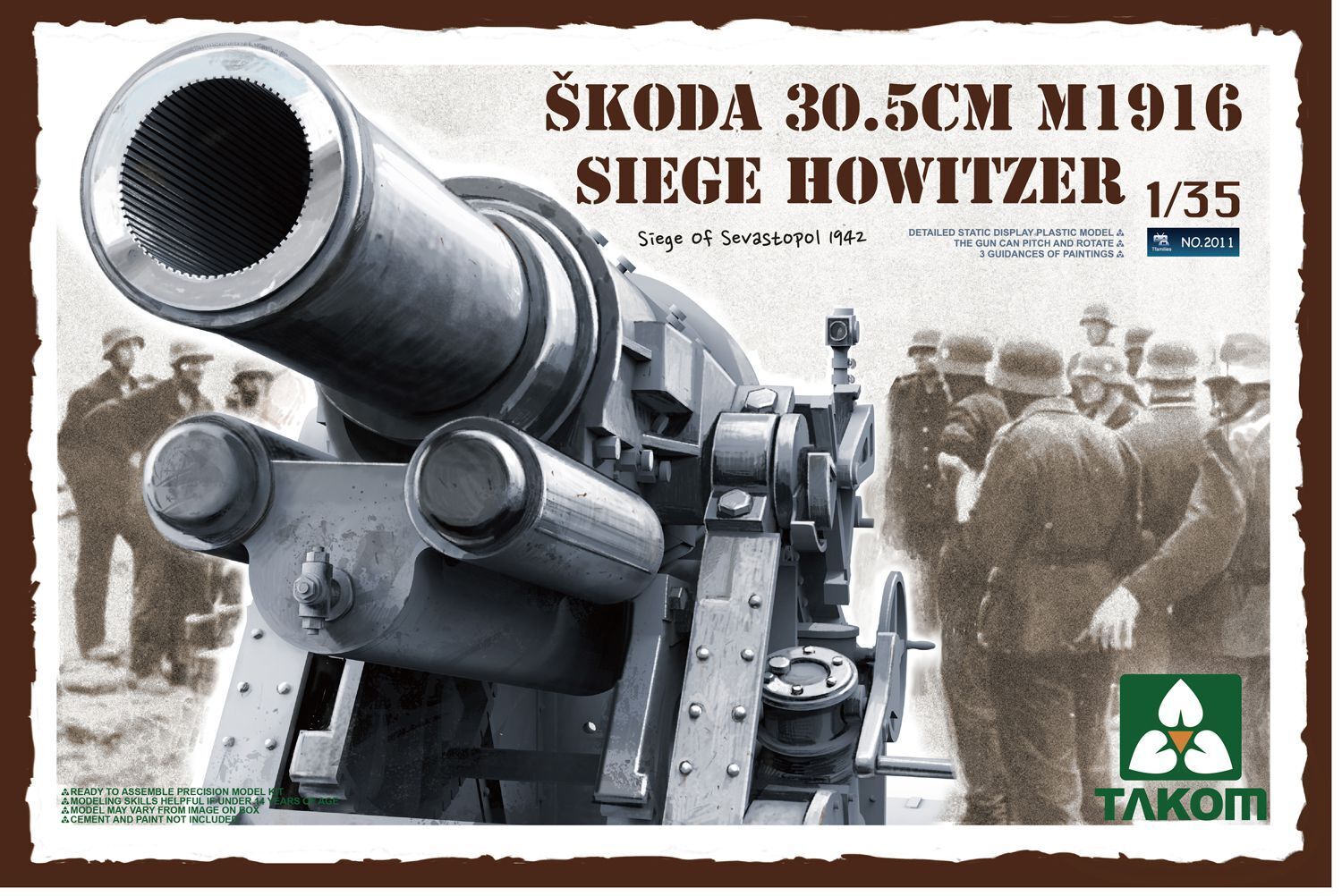 TK2011 Takom 1/35 Skoda 30.5cm M1916 Siege Howitzer Plastic Model Kit [2011] Takom