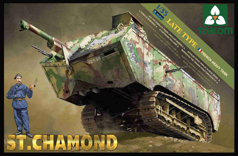 TK2012 Takom 1/35 French Heavy Tank St Chamond Late Type Plastic Model Kit [2012]