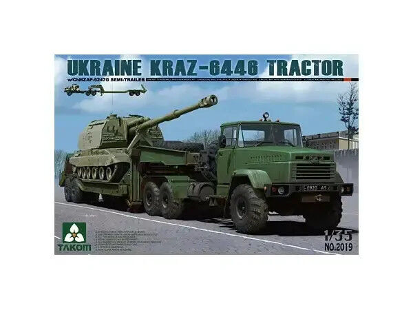 Takom 1/35 Ukraine KrAZ-6446 Tractor w/ChMZAP-5247G Semi-trailer Plastic Model Kit