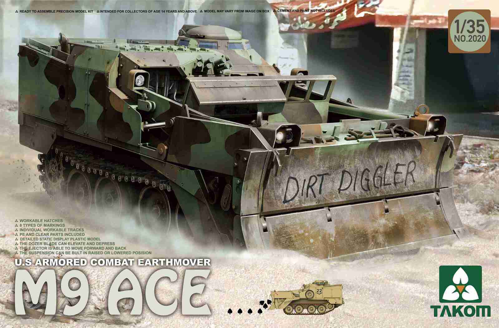 TK2020 Takom 1/35 U.S Armored Combat Earthmover M9 ACE Plastic Model Kit [2020] Takom