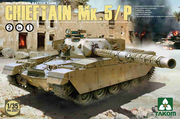 TK2027 Takom 1/35 British Main Battle Tank Chieftain Mk.5/P 2 in 1 Plastic Model Kit