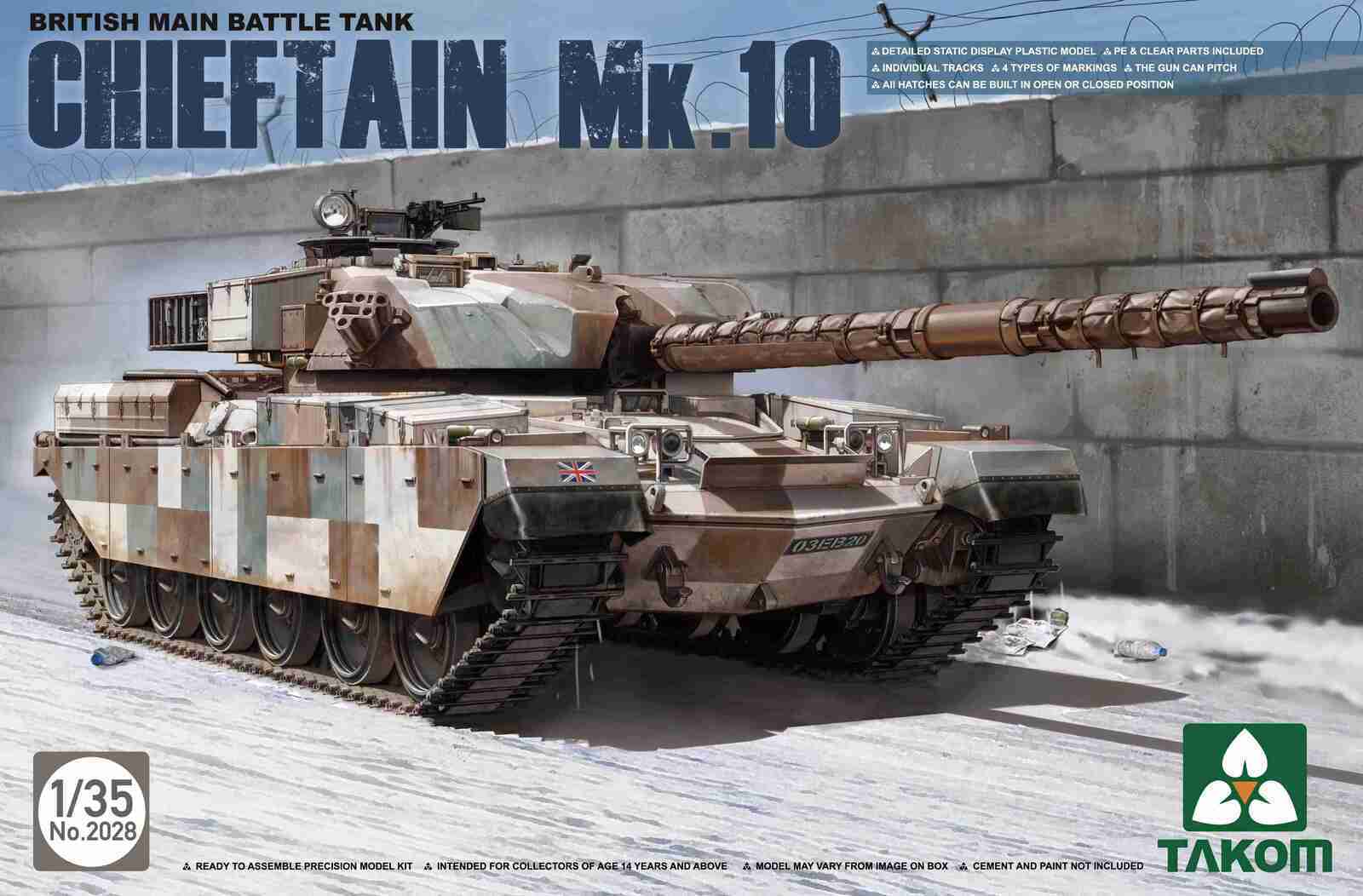 TK2028 Takom 1/35 British Main Battle Tank Chieftain Mk.10 Plastic Model Kit Takom