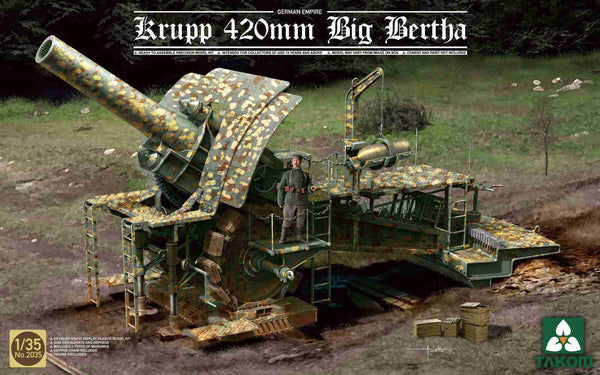 TK2035 Takom 1/35 German Empire 420mm Big Bertha Siege Howitzer Plastic Model Kit [2035]