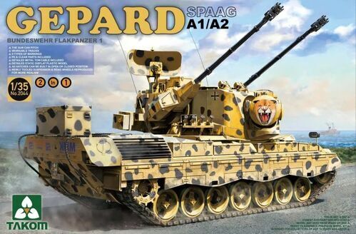 TK2044X Takom 1/35 Bundeswehr Flackpanzer1 Gepard SPAAG A1/A2  2 in 1 Plastic Model Kit [2044X] Takom