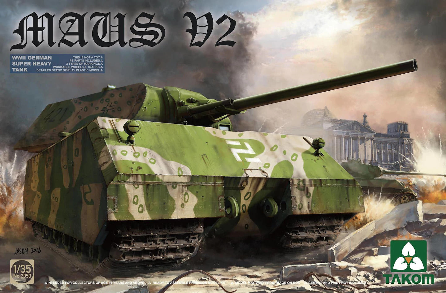 Takom 1/35 WWII German Super Heavy Tank Maus V2 Plastic Model Kit