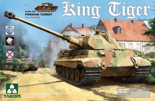 TK2074S Takom 1/35 King Tiger Porsche Turret w/interior, without Zimmerit Plastic Model Kit Takom