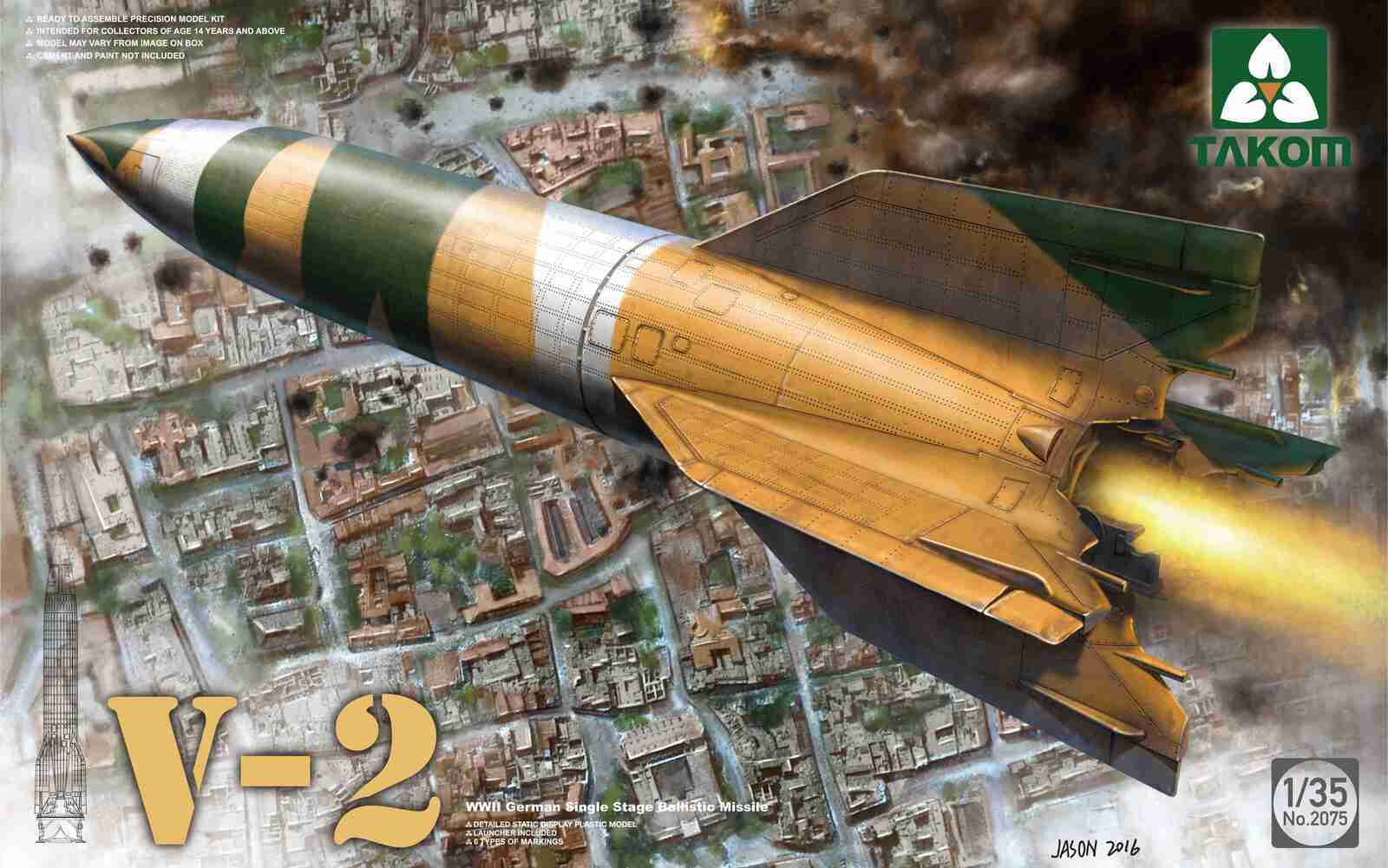 TK2075 Takom 1/35 WWII German Single Stage Ballistic Missile V-2 Plastic Model Kit [2075] Takom