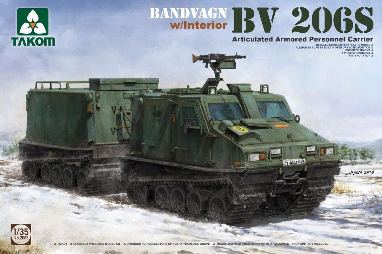 TK2083 Takom 1/35 Bandvagn Bv 206S Articulated Armored Personnel Carrier Plastic Model Kit Takom