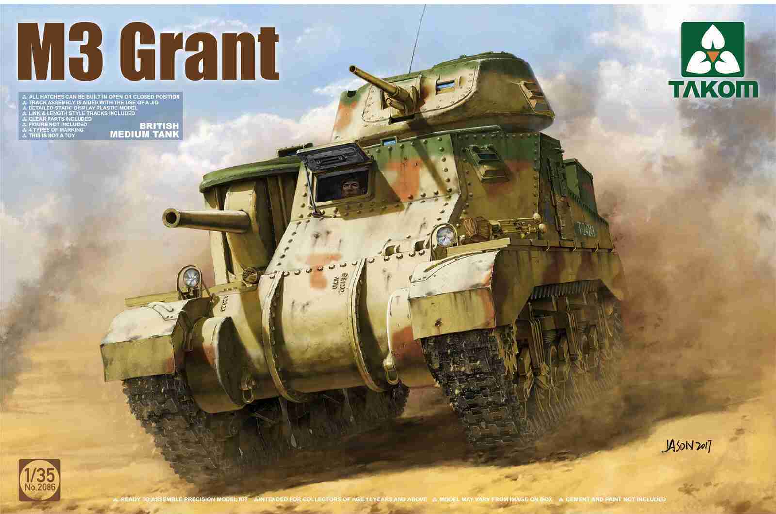 Takom 1/35 BRITISH MEDIUM TANK M3 GRANT Plastic Model Kit