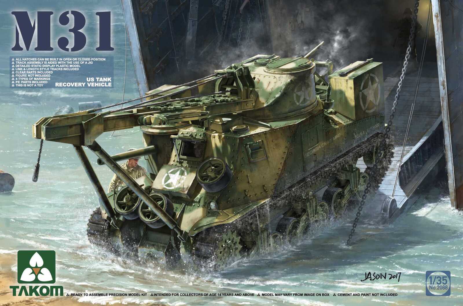 TK2088 Takom 1/35 M31 US Tank Recovery Vehicle Plastic Model Kit [2088] Takom