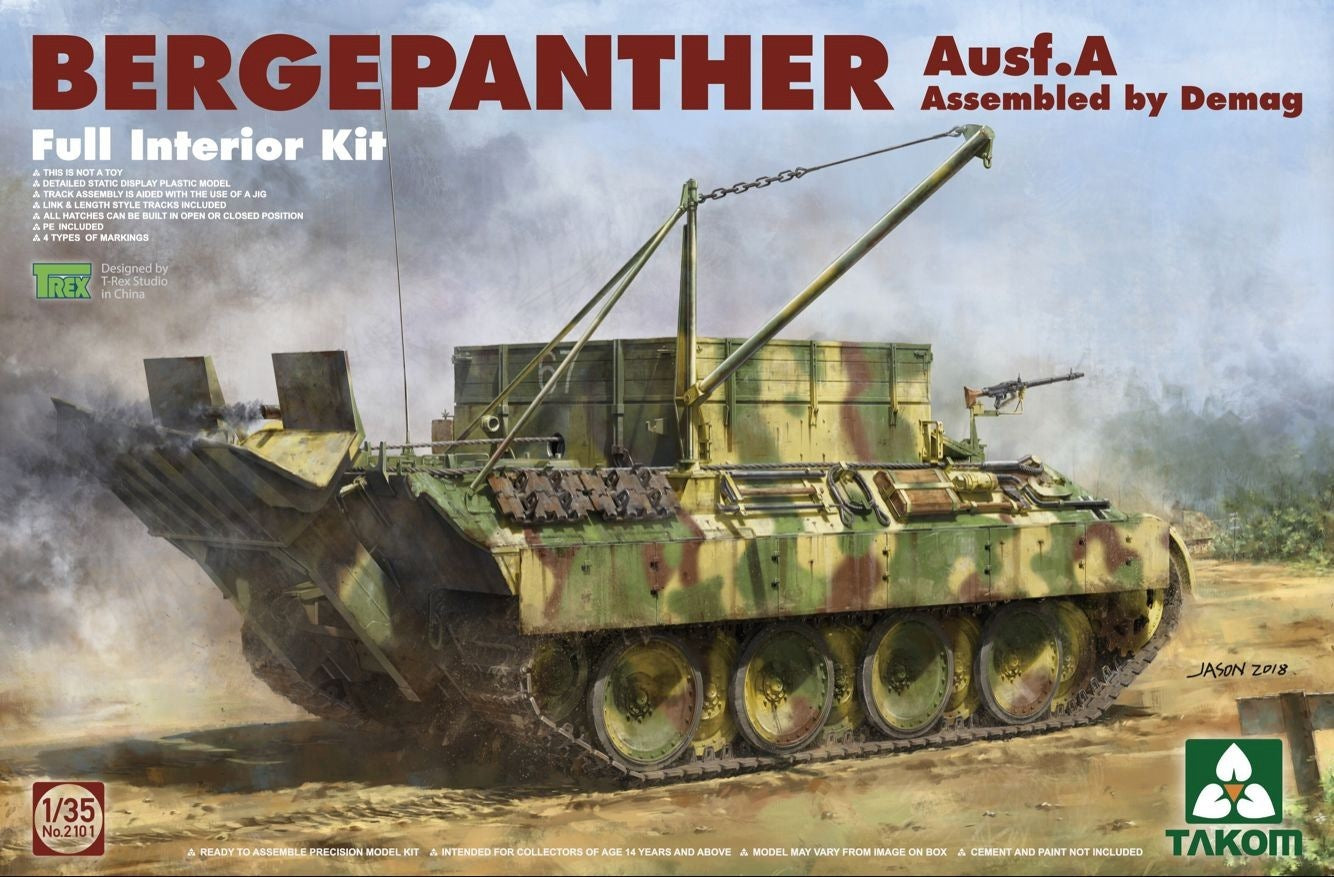 TK2101 Takom 1/35 Bergepanther Ausf.A Assembled w/ full interior kit Plastic Model Kit Takom