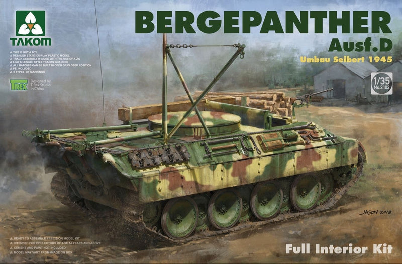 TK2102 Takom 1/35 Bergepanther Ausf.D Umbau Seibert 1945 production w/ full interior kit