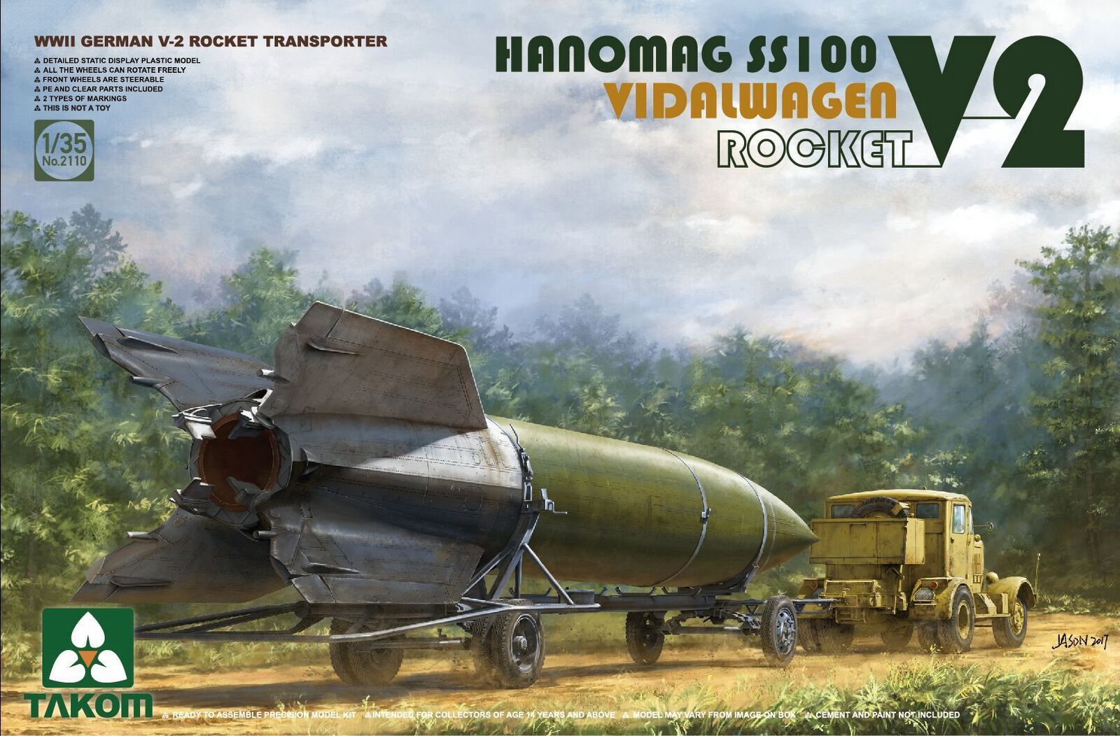 TK2110 Takom 1/35 V-2 Rocket Vidalwagen Hanomag SS100 Plastic Model Kit [2110] Takom
