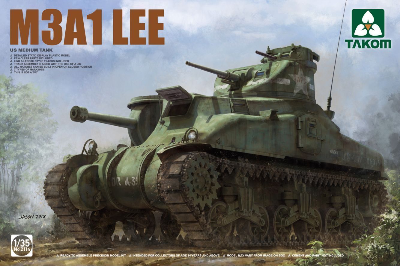 TK2114 Takom 1/35 US Medium Tank M3A1 Lee Plastic Model Kit Takom