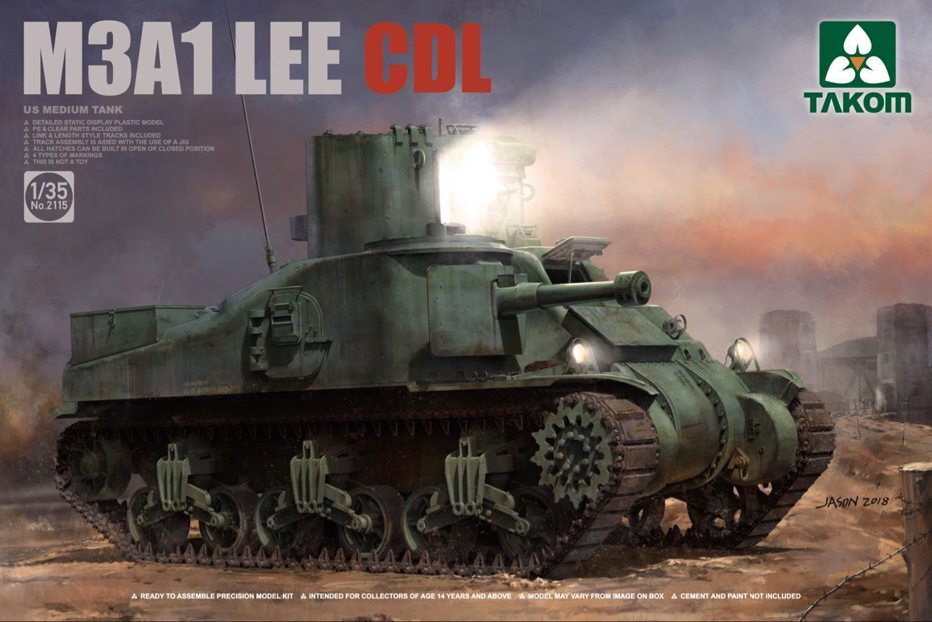 Takom 1/35 US MEDIUM TANK M3A1 LEE CDL Plastic Model Kit