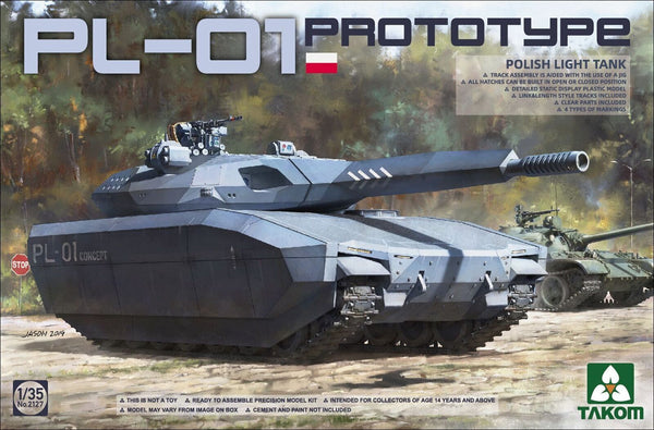 TK2127 Takom 1/35 Polish PL-01 Prototype light tank Plastic Model Kit