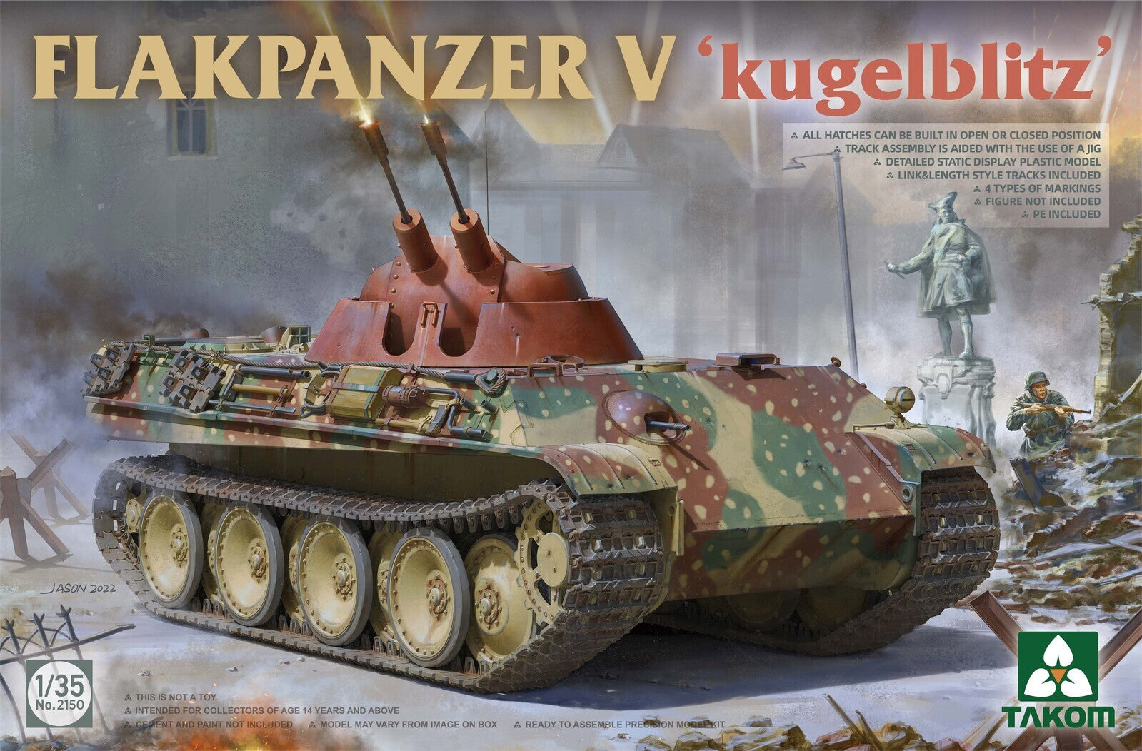 TK2150 Takom 1/35 Plakpanzer V 'Kugelblitz' Plastic Model Kit [2150] Takom