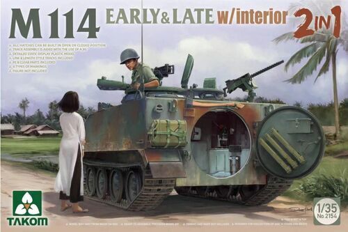 TK2154 Takom 1/35 M114 EARLY & LATE w/interior 2 in 1 Plastic Model Kit [2154] Takom