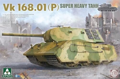 TK2158 Takom 1/35 Vk 168.01(P) Super Heavy Tank Plastic Model Kit [2158]