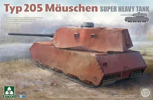 TK2159 Takom 1/35 Typ 205 Mauschen Super Heavy Tank Plastic Model Kit [2159]