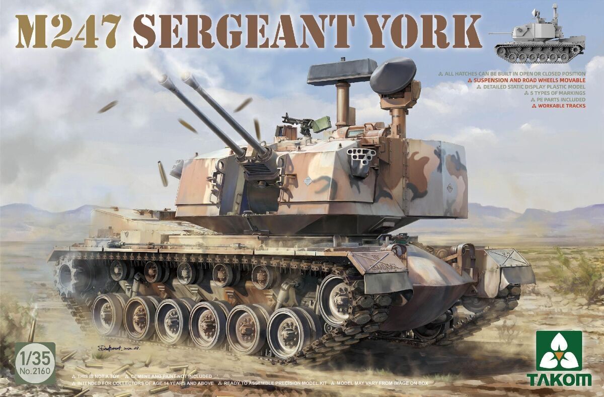 TK2160 Takom 1/35 M247 Sergeant York Plastic Model Kit [2160] Takom
