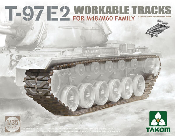 TK2163 Takom 1/35 T-97E2 Workable Tracks For M48/M60 Family Plastic Model Kit [2163]